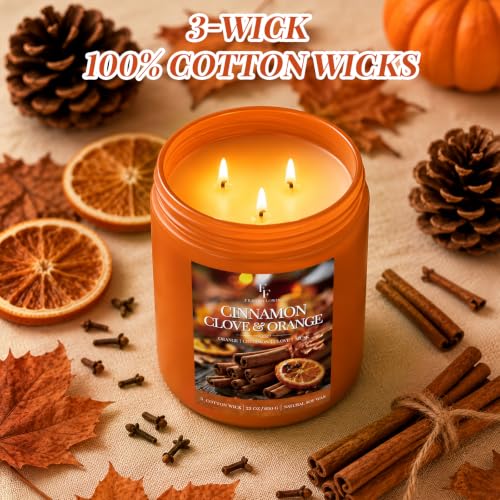 Image of FF FRAGRFLOWING Large Fall Candle for Home Scented, Soy Wax, 22 oz