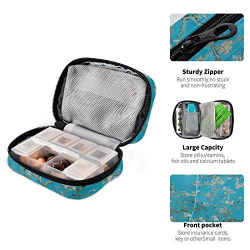 Image of Cute Pill Organizer Weekly Travel Pill Box 7 Days Large Capacity Pill Dispenser with 8 Pills Daily Vitamin Holder Pill Bottle Organizer Small Pill Box