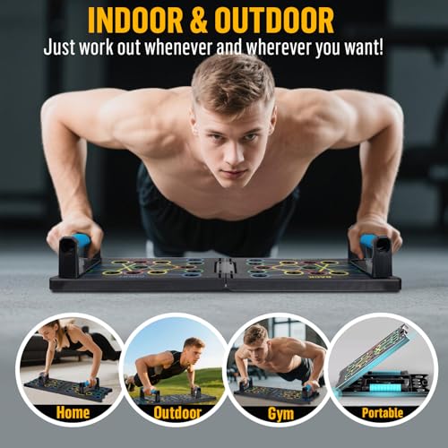 Deska push-up 24 w 1, wielofunkcyjna, składana, przenośna, do ćwiczeń, ćwiczeń, ćwiczeń domowych, dla mężczyzn/kobiet