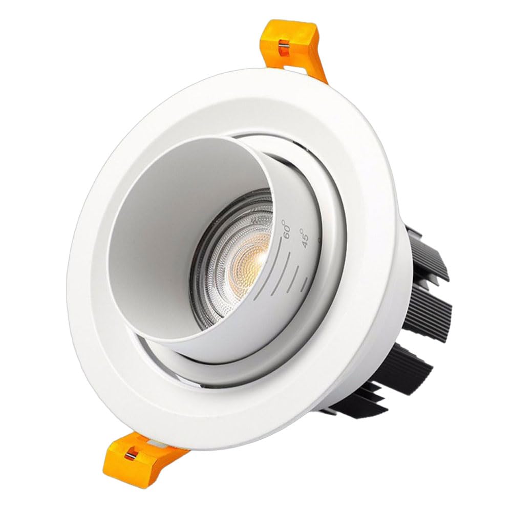 JKJZSALJ 3.6 Inch Retrofit Led Can Lights,3Cct Led Recessed Lights Directional Angled Trim Adjustable Ceiling,Telescopic Adjustable Focal Length 3000K/4000K/6000K Baffle Trim,5w