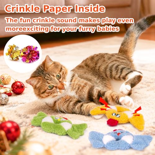 Retro Shaw Cat Toys,Bird Cat Toy with Catnip & Silvervine - Interactive Realistic Kitten Toy with Crinkle Sound for Indoor Cats, Satisfies Natural Hunting Instincts - Image 5
