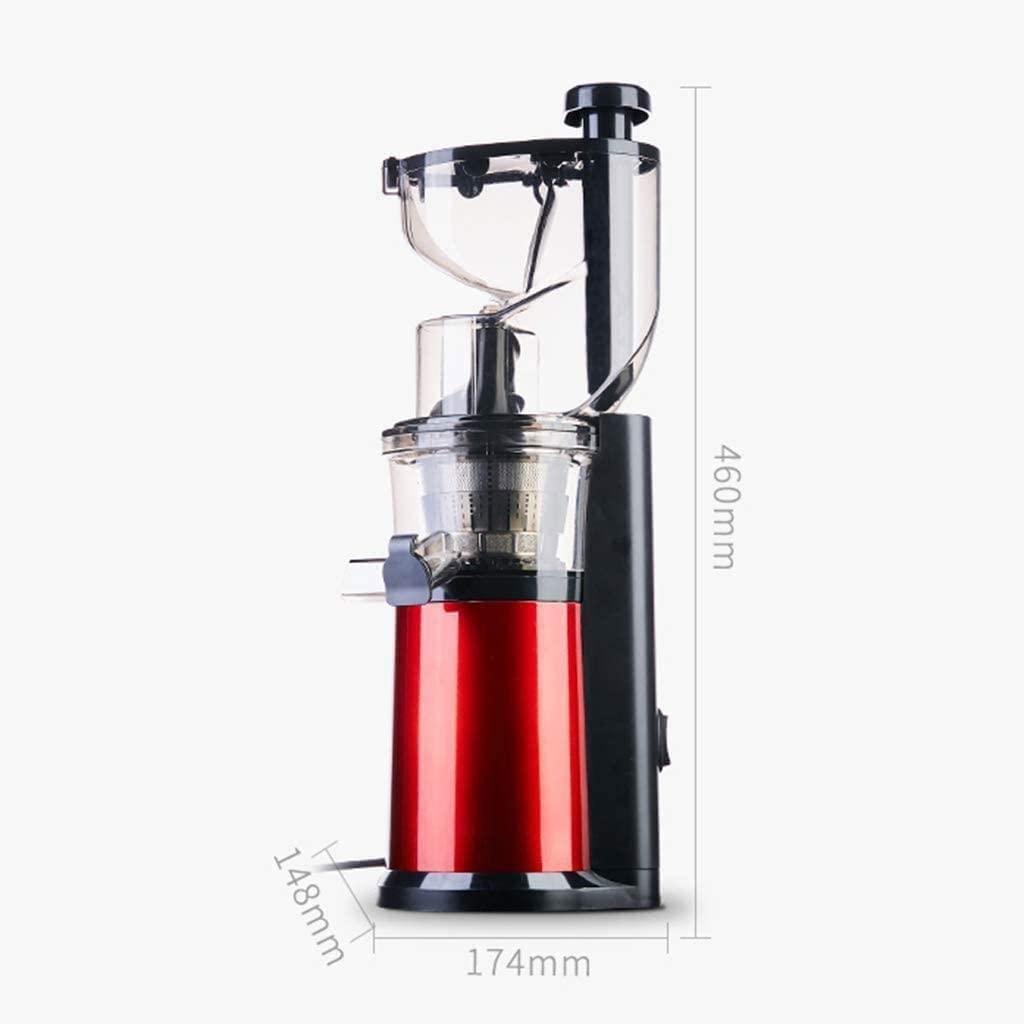 MIIKHI Slow Juicer Cold Press Juicers Masticating Juicer Machine Easy Clean Extractor for Celery Vegetable Fruit Juicing 1.8 inch Chute Anti-oxidation Quite Low db (Color : Red) (Black)