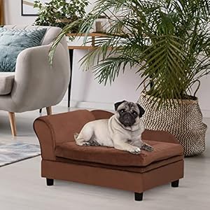   PawHut-Luxury-Fancy-Dog-Bed-for-Small-Dogs-with-Hidden-Storage-Small-Dog-Couch-with-Soft-3-Foam-Dog-Sofa-Bed-Cushy-Dog-Bed-Modern-Pet-Furniture-for-Puppies-and-Little-Breeds-Brown