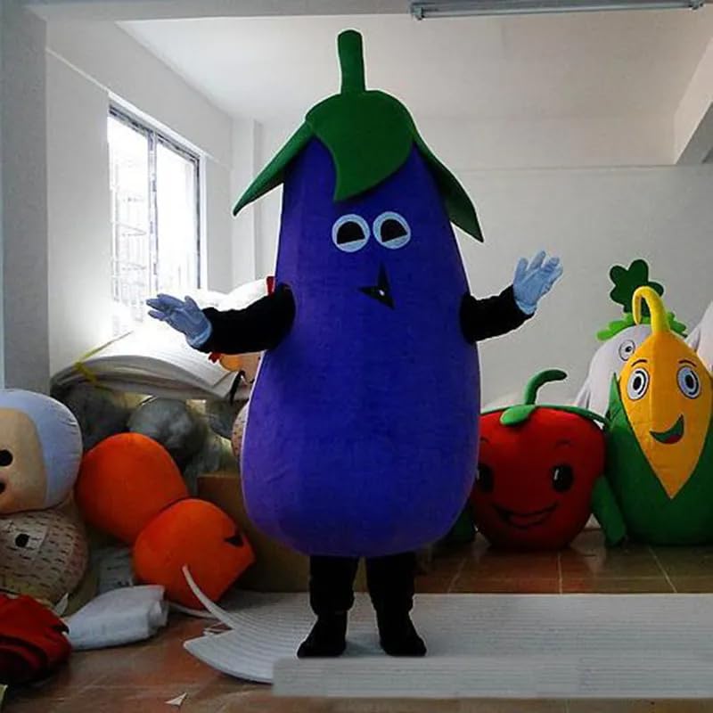 Kostium maskotki z bakłażana na Halloween, kreskówka, postać z kreskówki, rozmiar dla dorosłych, Boże Narodzenie, karnawał, fantazyjna impreza urodzinowa