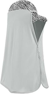 Unisex Sun Protection Neck Drape Mesh Cap Shade Elastic Extended Face Covering (Grey)