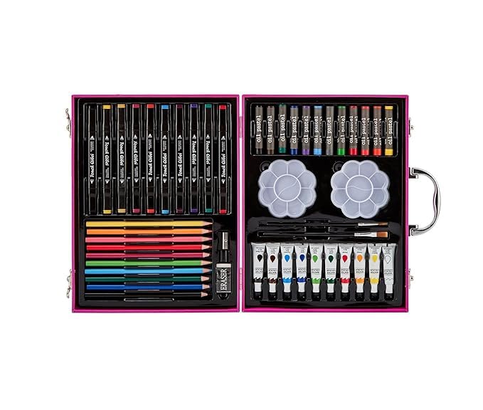 Image of Kitchen Bloom Color Kit Art Set for Kids, 145 Pieces Drawing Kit with Colour Pencils, Oil Pastels, Paint Brushes, Water Colours, Marker Pens, Color Set for Kids (Unicorn (49))