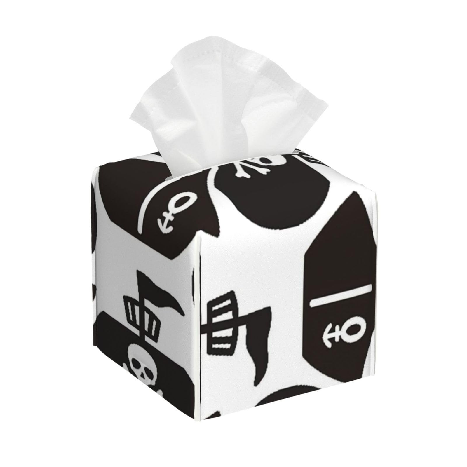 Boat Seamless Pattern Pirate PVC Cube Tissue Pack for Home Office Bathroom Use