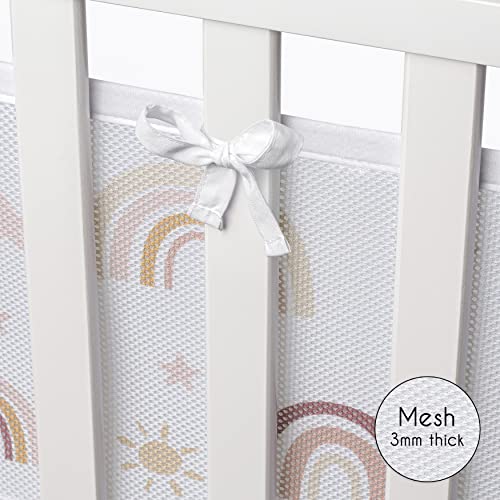 Sweet Jojo Designs MESH-BOHORAINBOW-PRT + Breathablebaby Boho Rainbow Girl Breathable Mesh Crib Liner Baby And Infant thumb #4