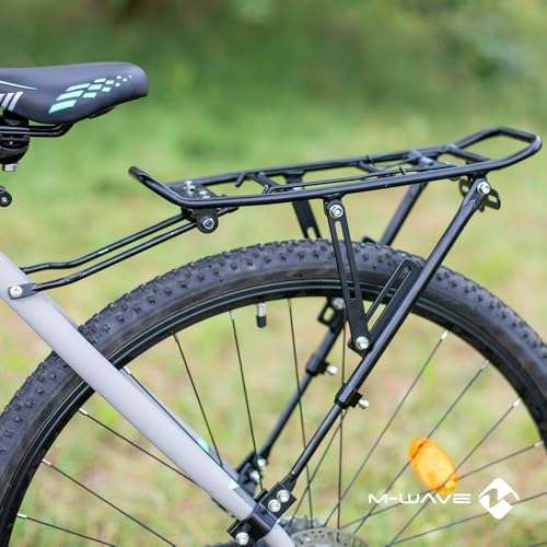 Fahrrad Gepäckträger aus Aluminium, ONE-4-ALL von M-WAVE, verstellbar für 20' - 29', flexible Befestigung, Schwarz