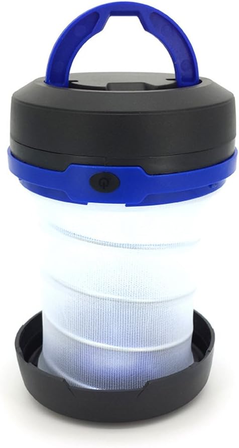ESupFly Portable Collapsible Water-Resistant Waterproof LED Camping Lantern Lamp Flashlight torch Mini Lamp for Home & Outdoor and Emergency Use (Blue)