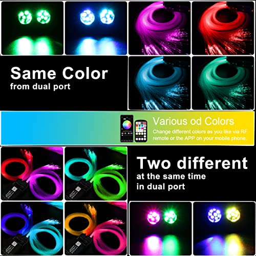 Image of AZIMOM Dual Color 20W Fiber Optic Light Source RGBW Light Box Engine Diver Bluetooth /RF Remote Control Music Sensor Mode for Car /Home Star Ceiling Effect Decoration