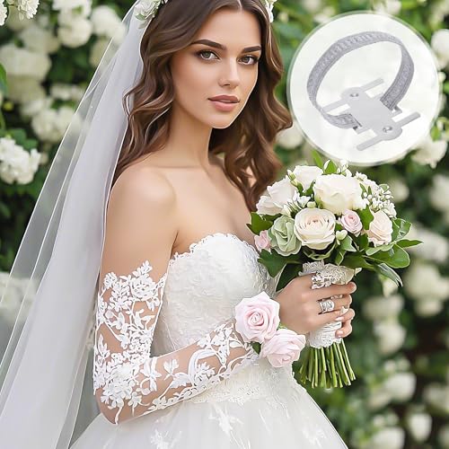 14pcs Corsage Wristlet Band, Silver Elastic Wrist Corsage Bands, Stretch Wrist Corsage Bracelets Bands for Wedding Party, Diy Handmade Corsages Accessories for Prom Bride Shower Anniversary4