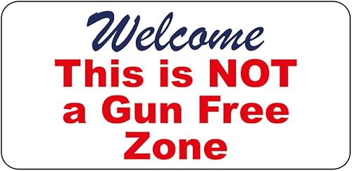 Fastasticdeals Letrero de metal con texto en inglés "Welcome This is Not A Gun Free Zone Retro Vintage", 8 x 12 pulgadas