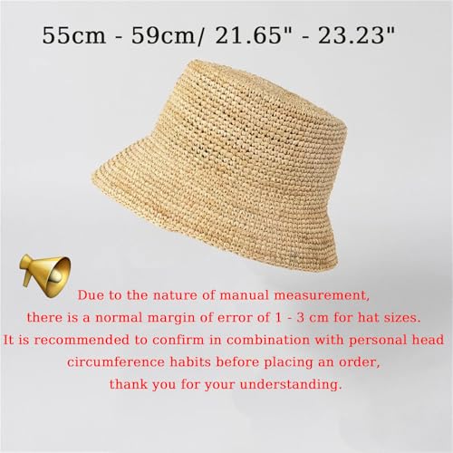 Sombrero de rafia tejido a mano para mujer, plegable miniatura 7