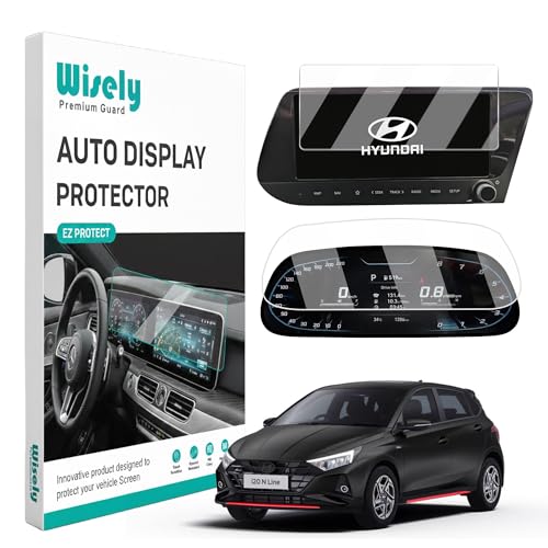 Image of Wisely 2Pcs - Screen Guard for HYUNDAI i20 N-LINE (2024-2026+) Car 10-Inch Display Infotainment System + Instrument Cluster Meter Protector - Stereo Accessories - Touch Responsive - HD Clear