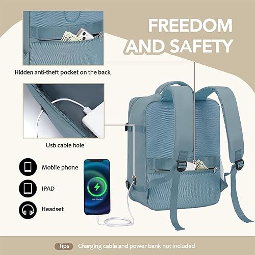 Miniatura 4 de Xkdoai Mochila Viaje Cabina Avion 40x20x25 Mochila Viaje Para Ryanair Equipaje De Mano Con Bolsa Antirrobo Bolsillo De Botellas Para Viaje Corto