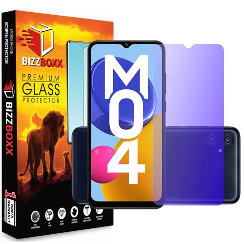Image of Compatible With Samsung Galaxy M04 *Anti Blue Ray (Vision Safe)* Tempered Glass | HD | 9H Hardness | Without Black Borders | With easy Installation Kit (Pack of 1)