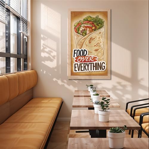 Image of NoWorries Wall art framed painting food posters for cafe decor (Synthetic wood frame) inch300 GSM premium art HD prints inch Wall painting for Home & Kitchen Decor (Pattern illustration)( Set of 1, Framed Painting) (NATURAL, ART-9, 10X19INCHES)