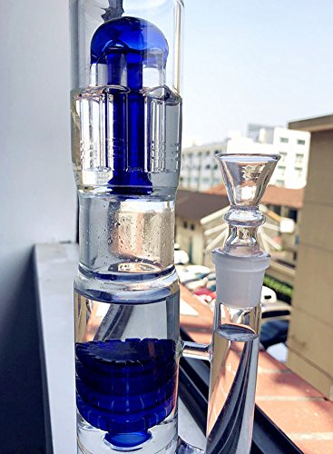 YF420 Glas Bong Tree Dome und Vogel Kragen Percolator Pfeife 18,8 mm Schüssel Wasserpfeife 16"hoch (blau) – Bild 4