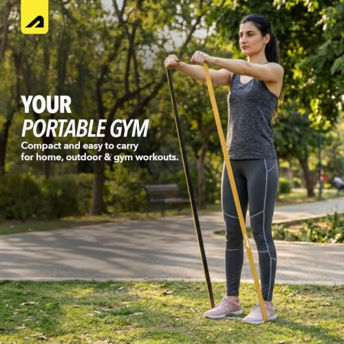 Image of Boldfit Resistance Bands for Workout Dual Color Heavy Resistance Band for Stretching, Pull ups, Home Exercise Band for Gym Workout Stretch for Men and Women - Blue Red Yellow Set