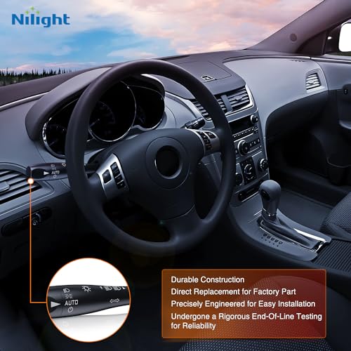 Image of Nilight Turn Signal Switch Compatible with 2004-2012 Chevy Malibu | Fit 2005 2006 2007 2008 2009 2010 2011 Pontiac G6 2007 2008 2009 Saturn Aura Windshield Wiper Switches