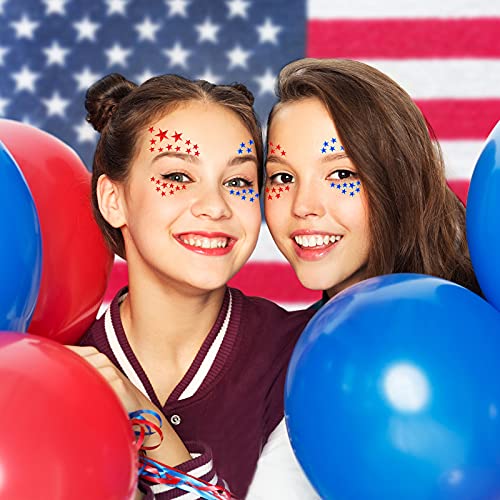 6 Pieces 4Th Of July Patriotic Face Gems Self-Adhesive Crystal Stars Rhinestone Eye Sticker Face Temporary Tattoo Stickers Festival Face Gems Eye Corner Rhinestone Eye Decoration For Women Girls #TOP5