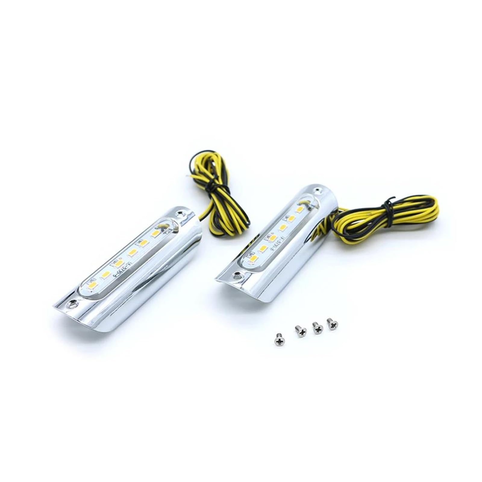 Intermitentes Para Harley Para Road King Para Touring Sportster Para Softail Chopper Motocicleta LED Intermitentes Luz De Conducción Lámpara De Barra De Choque De Carretera Lámpara señal(Plata)