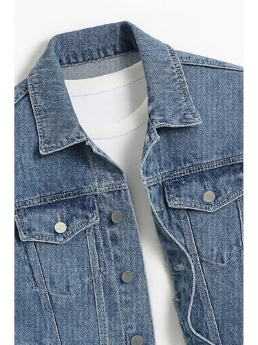 Image of GRECIILOOKS Men'S Denim Jacket | Classic Regular Fit Jeans Jacket For Men | Stylish Branded Jackets For Men - Timeless Casual Wear