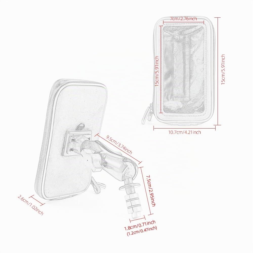 Moto Support de téléphone Portable Support GPS pour Smartphone 4 '' - 7 '' s'adapte à Toutes Les Motos avec des Trous de 12mm-24mm pour R1 R6 F5 CBR650F VFR1200 Vfr800 GSX-R750 (D)