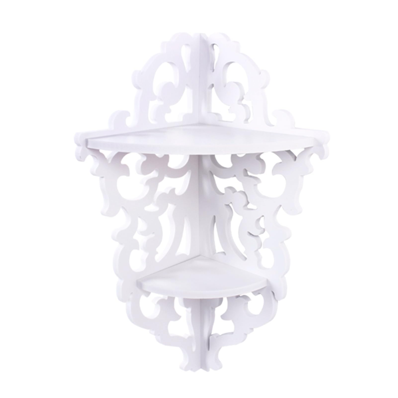 Sunicon Corner Shower Caddy Standing 2 Tier Carved Floor Standing Home Bathroom Shower Organizer Storage Organizer Waterproof Corner
