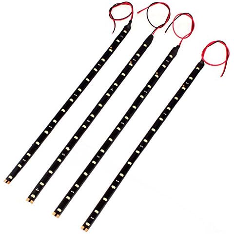 Neuftech® 4 X 30CM 15 SMD Tira de luz led Flexible Impermeable para Coche, Decoración de Interior y Exterior,Blanco Cover