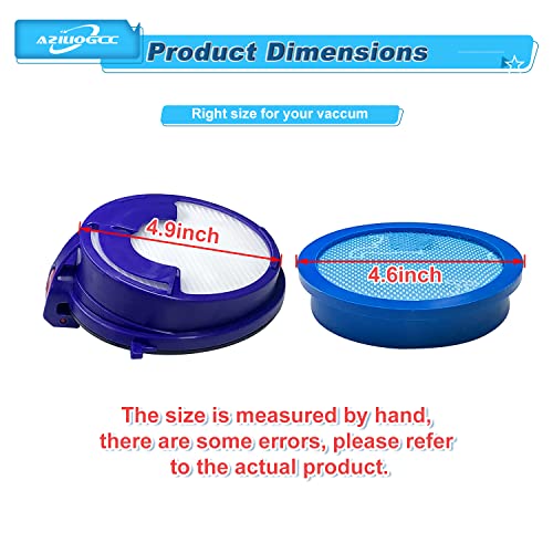 Aziliogcc Vacuum filter kits repalcement for Dyson DC24, DC24 Animal, DC24 Multi-Floor the Ball, Part 919777-02 & 915928-12,1 Pre Motor Filter and 1 Hepa filter
