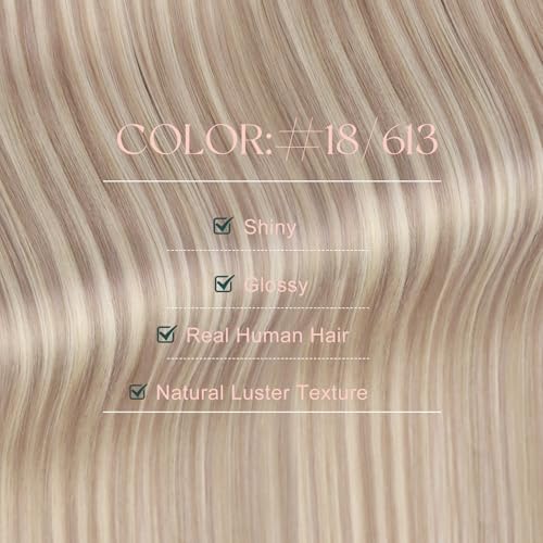Image of Easyouth Tape in Extensions Highlight Tape in Extensions Real Human Hair Ash Blonde Highlight Bleach Blonde Human Hair Tapes in Extension for Long 50g 20pcs 24 Inch