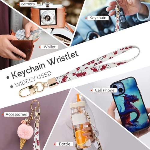 Image of KNGITRYI Small Wristlet Wallets for Women RFID Credit Card Holder Wallet Keychain Wristlet Wallet Credit Card Wallets for Women (cherry)