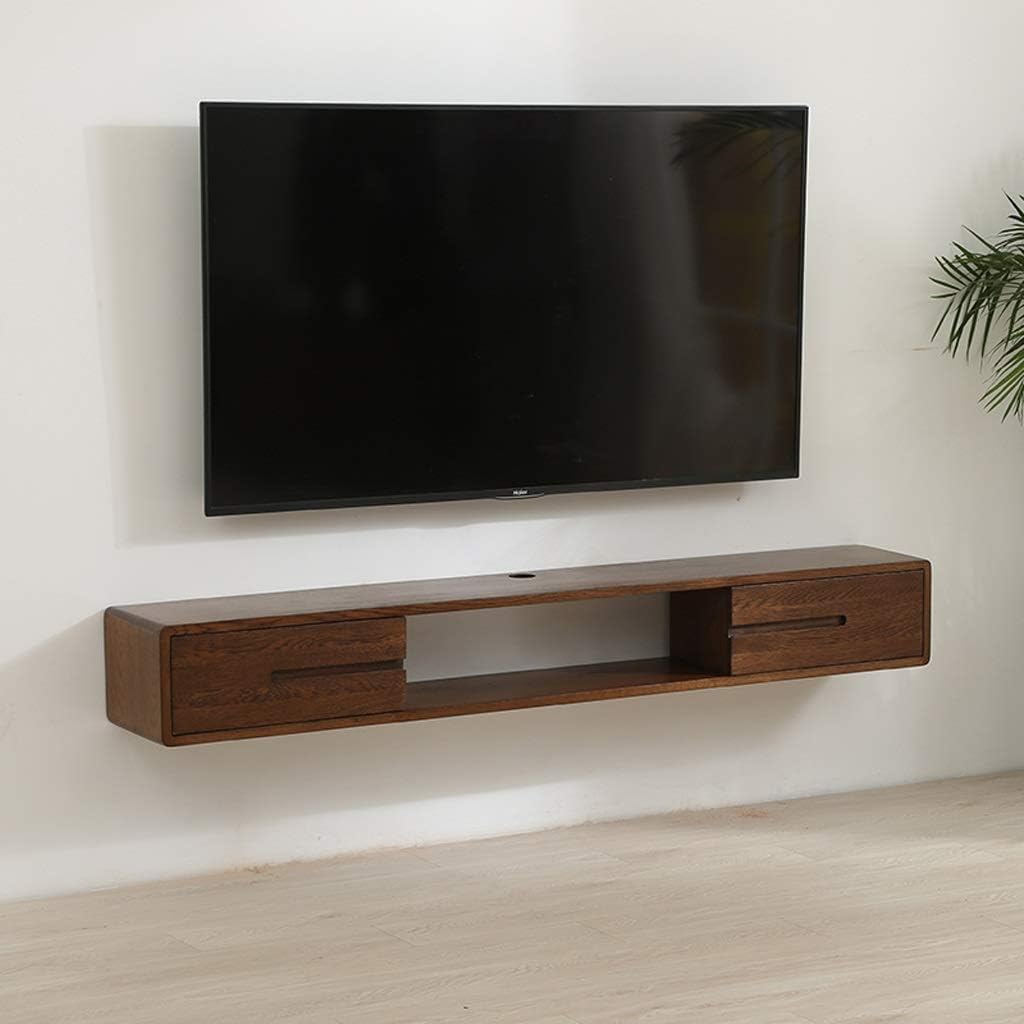 CRAFT D ARTS Solid Sheesham Wood Entertainment Floating Tv Unit for Living Room | Floating Media Tv Cabinet | Natural Finish-image-34