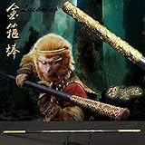 Weisheng Wooden Monkey King Staff Kungfu Wooden Wushu Sticks Monkey Cudgels Carving Dragon Golden Cudgel Sun Wukong Weapon Practice