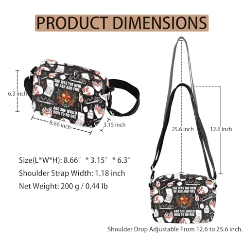 Tog Fireheart Crossbody Bag Fireheart Gifts She Was Not Afraid Tog Gift Book Lover Gifts Bookish Gift Fantasy Shoulder Bag2