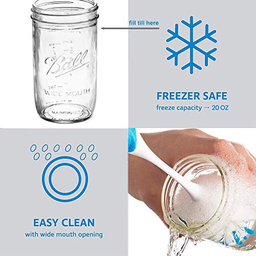 Wide Mouth Mason Jars 24 Oz [5 Pack] With Airtight Lids And Bands - For Canning, Fermenting, Pickling, Freezing - Glass Jars, Microwave & Dishwasher Safe. + Sewanta Jar Opener #TOP4