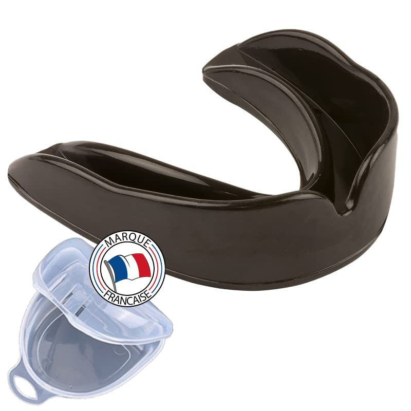 Sport Combat, Protege Dents boxe Confortable, Homme Femme, Dentier Noir Silicone Self Defence, Foot US, Rugby, Moulable Dent, protege Gencives, Gouttiere Dentaire, Protege dent, Goutiere dent, UFC
