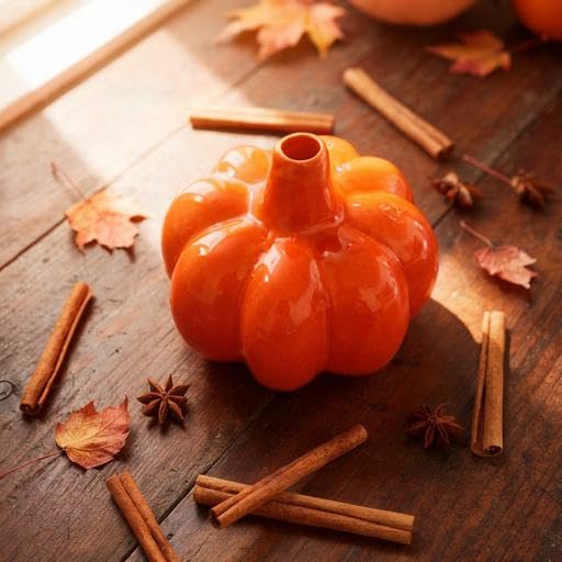 Lupaava Pumpkin Shaped Red Ceramic Vase | Decorative Showpiece & Flower Vase | Modern Kitchen Counter Décor | Glossy Finish Showpiece | 5 Inch-image-17