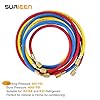 SURIEEN 72" R410A AC Refrigerant Charge Hose Set, 1/4" SAE Thread Refrigerant A/C Charging Hoses, 3 Colors, 800-4000 PSI, Fit for R134A R12 R22 R502 R404 Air Condition Maintenance #3