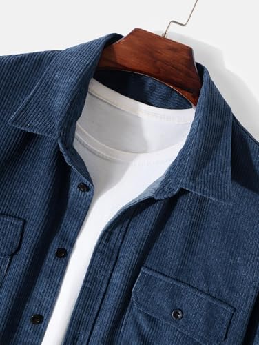 Image of ZAFUL Unisex Plaid Flannel Shirt Jacket Button Down Long Sleeve Pocket Coat Outwear | Mens Fall Clothes Lightweight Long Sleeve Button Down Flap Pocket Jacket Tops for Fall&Winter 2026