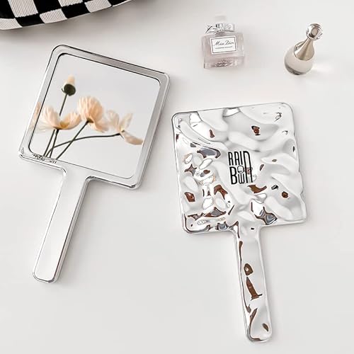 Amobon Room Decor Aesthetic Hand Mirror, Aesthetic Room Decor Handheld Mirror, Bling Bling Hand Held Makeup Mirror For Travel Living Room Bedroom #TOP20