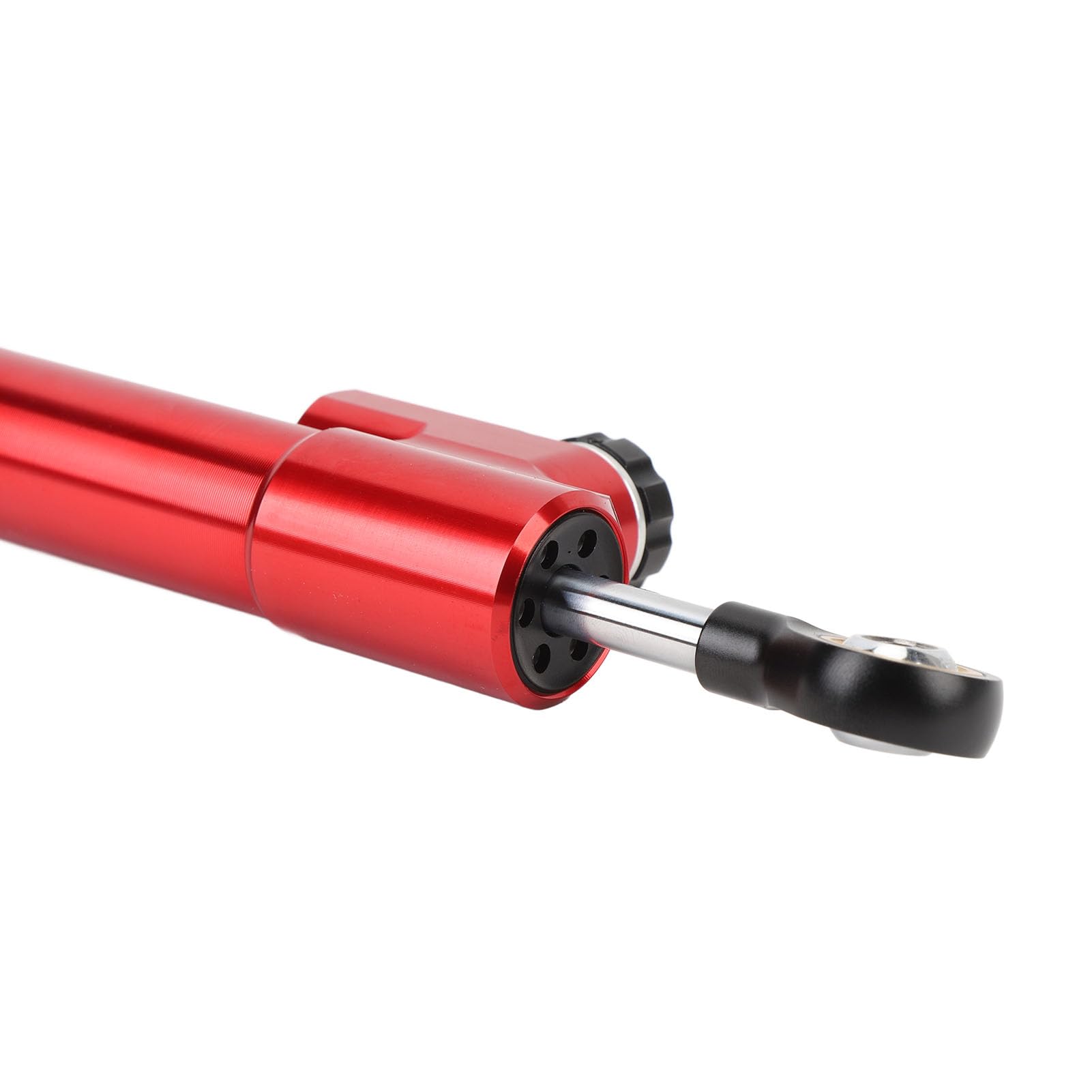 Aramox Amortisseur de Direction Réglable, Augmenter la stabilité Anti oscillation pour les Motos en Alliage D'aluminium 6061 avec 24 Niveaux D'amortissement (rouge)