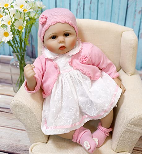 antboat 22 Zoll 55cm Reborn Puppen Lebensecht Weiches Silikon Vinyl Reborn Baby Mädchen Baby Reborn Lebensecht Mädchen… – Bild 7