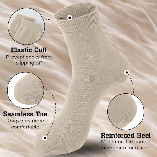 Image of Justay Crew Socks for Women, Cute Knit Boot Dress Cotton Socks | Athletic, Breathable, Warm, Soft, Comfortable, Calf, Gifts, Casual, Size 5-9, Fall