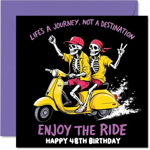 Stuff4 48�΂̒a�����J�[�h ���f�B�[�X �����Y - Lifes a Journey Not A Destination - Happy Birthday�J�[�h 48�΂̏��� �j�� ���Ƃ� �o�� �������� ���� 5.7�C���` �a�����O���[�e�B���O�J�[