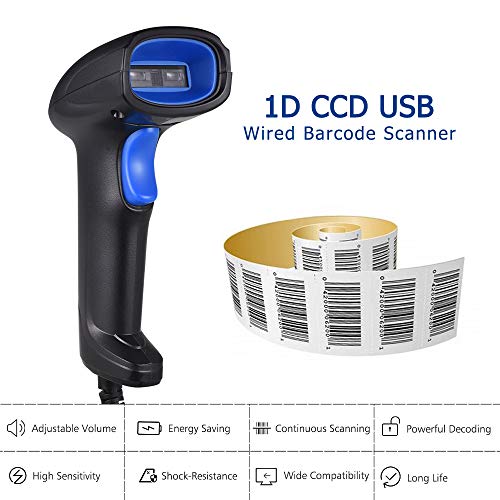 Handheld CCD Barcode Scanner USB Automático Com Fio 1D Leitor de Código de Barras Leitor de Varredur