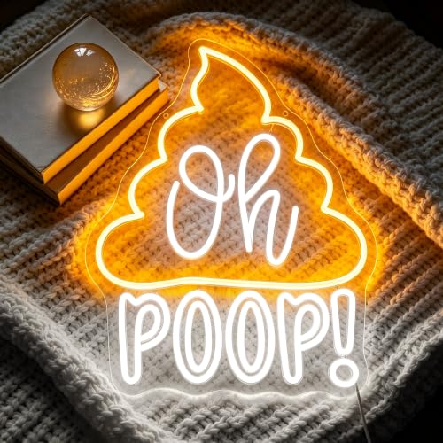 Image of Oh Poop Neon Sign for Wall Decor Dimmable Led Neon Lights Signs