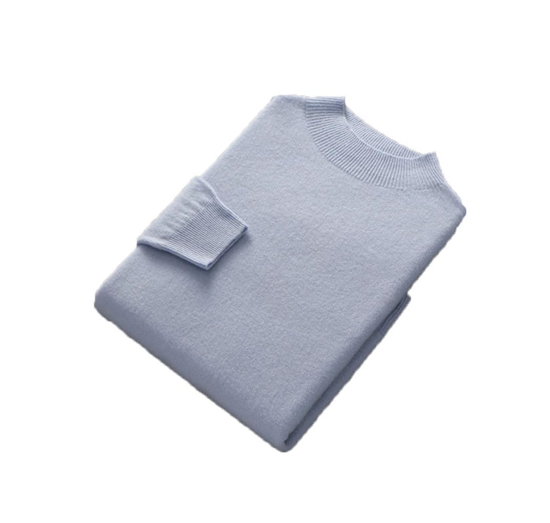 Sin Costuras De Los Hombres Medio Cuello Alto Jersey De Manga Larga Suelto Suéter De Lana Suéter De Punto Casual